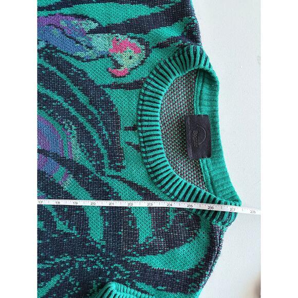 Vintage Bogner ski sweater 90s tropical palm tree toucan - Picture 4 of 9